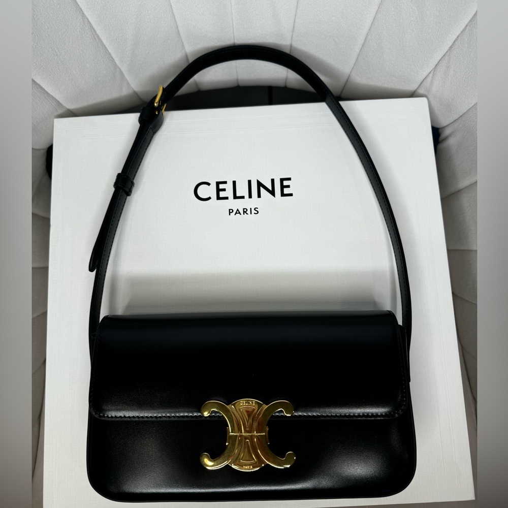 Brand New Celine Claude Shoulder Beg - Shiny Calfskin
